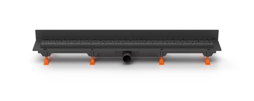 Душевой лоток 75 см Creto Quadro CRE-750 QB-P с решеткой, черный