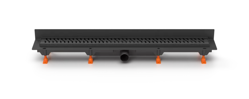 Душевой лоток 75 см Creto Zigzag CRE-750 ZB-P с решеткой, черный