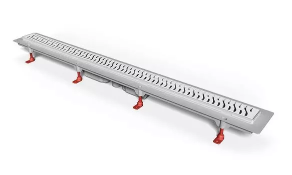 Душевой лоток 95 см Creto Zigzag CRE-950 ZN-Down с решеткой, хром