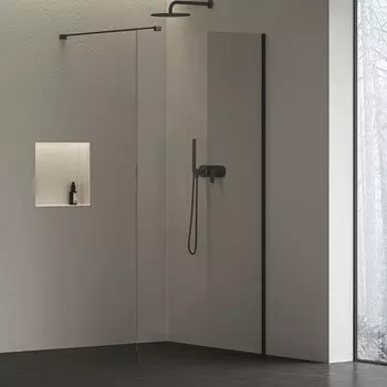 Душевой угол Walk-In Air Wall 120, черный профиль, прозрачное стекло