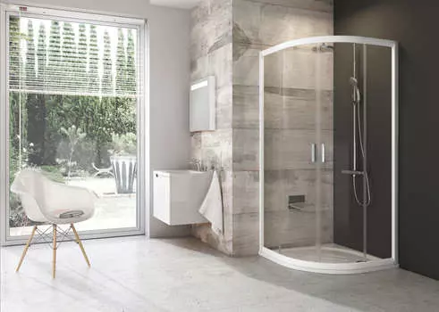 Душевой уголок полукруглый Ravak Blix BLCP4-90 белый+транспарент Ravak