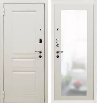 Дверь мет. SD Prof-10 Троя белая большое зеркало Белый