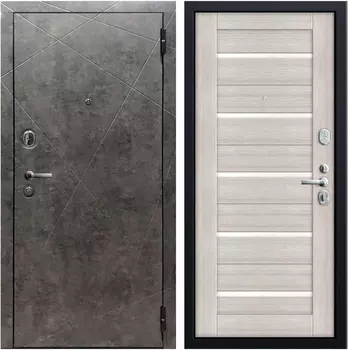 Дверь мет. SD Prof-10 Вектор Бетон темный/Листв. белая