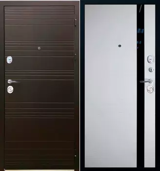 Дверь мет. SD Prof-36 Фортуна Бел. дуб / гор. шоколад Verda