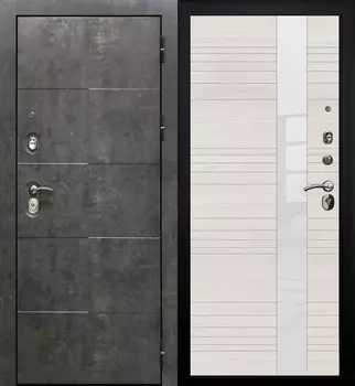 Дверь мет. SD Prof Армада бетон Бетон/Бел.дуб Verda
