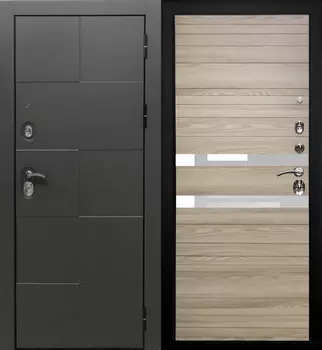 Дверь мет. SD Prof Армада графит Графит/Лист.натуральная Verda