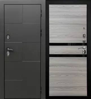 Дверь мет. SD Prof Армада графит Графит/Лист.серая Verda