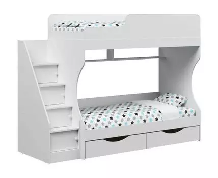 Двухъярусная кровать Криспи (168, 84, Двуспальные, Двухъярусные, Белый, 226)