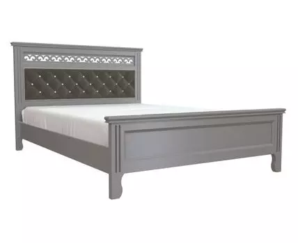 Двуспальная кровать Аврора (108, 211, 160х200 см, Жесткие, Серый, 150/169)