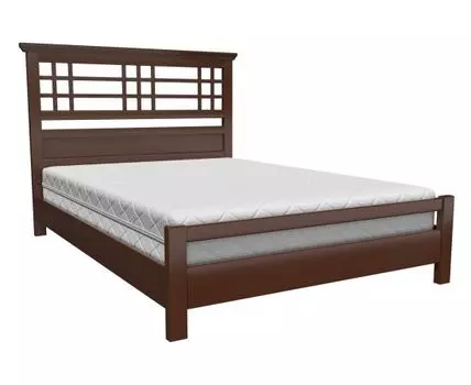 Двуспальная кровать Британи (120, 210, 160х200 см, Жесткие, Коричневое дерево, 152/171)