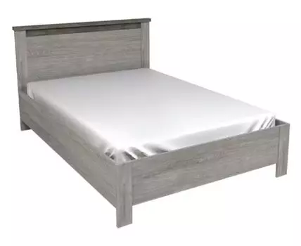 Двуспальная кровать Денвер (86, 207.7, 120х200 см, Жесткие, Серый, 96.8)