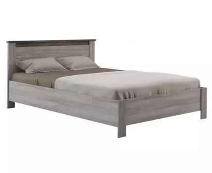 Двуспальная кровать Денвер (86, 207.7, 140х200 см, Жесткие, Серый, 96.8)
