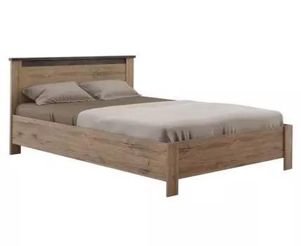 Двуспальная кровать Денвер (86, 208, 140х200 см, Жесткие, Коричневое дерево, 97/187)