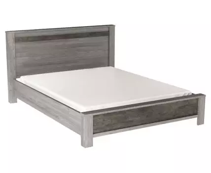 Двуспальная кровать Денвер Люкс (102.2, 221.3, Без подъемного механизма, 160х200 см, Жесткие, Серый, 176.4)