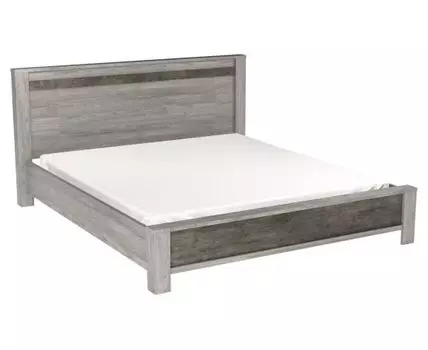 Двуспальная кровать Денвер Люкс (102.2, 221.3, Без подъемного механизма, 180х200 см, Жесткие, Серый, 176.4)