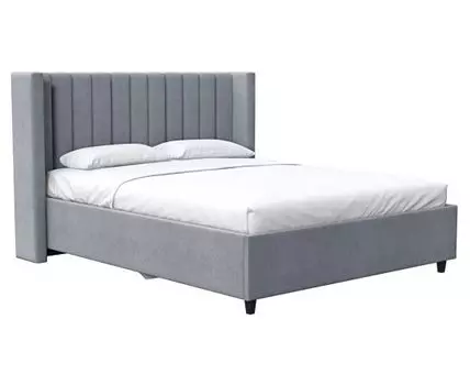 Двуспальная кровать Доменика ПМ (121, 217, 140х200 см, Двуспальные, Серый, 167 / 207)