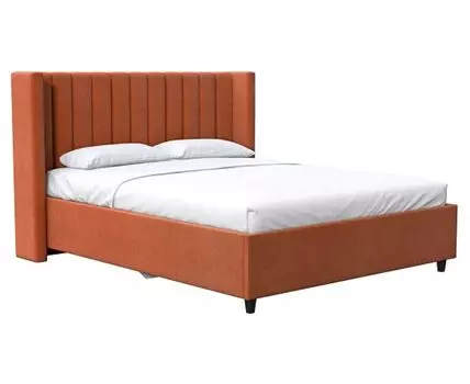 Двуспальная кровать Доменика ПМ (121, 217, 140х200 см, Двуспальные, оранжевый, 167 / 207)