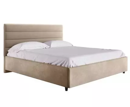 Двуспальная кровать Франческа ПМ (112, 215, 180х200 см, Мягкие, Бежевый, 151)