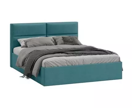 Двуспальная кровать Грегори (99, 216, С подъемным механизмом и дном для короба, 160х200 см, Мягкие, Зеленый, 165)