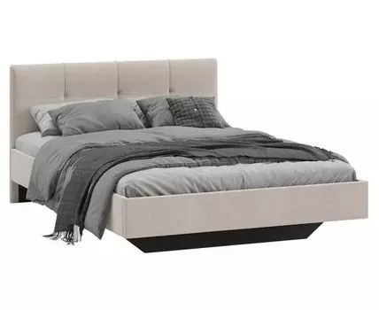 Двуспальная кровать Элис Люкс (90, 205, 180х200 см, Мягкие, Бежевый, 147/187)