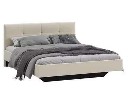 Двуспальная кровать Элис Люкс (90, 205, 180х200 см, Мягкие, Бежевый, 147/187)