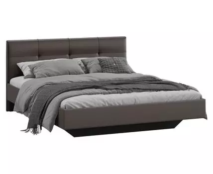 Двуспальная кровать Элис Люкс (90, 205, 180х200 см, Мягкие, Коричневый, 147/187)