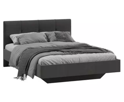 Двуспальная кровать Элис Люкс (90, 205, 140х200 см, Полутороспальные, Черный, 147/187)