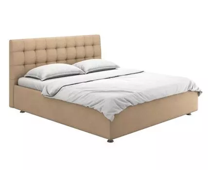 Двуспальная кровать Касандра Люкс ПМ (112, 220, 140х200 см, Полутороспальные, Бежевый, 151/191)