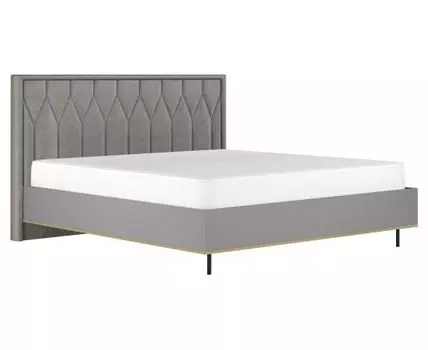 Двуспальная кровать Кендел (115, 209, 140х200 см, Жесткие, Серый, 153 / 193)