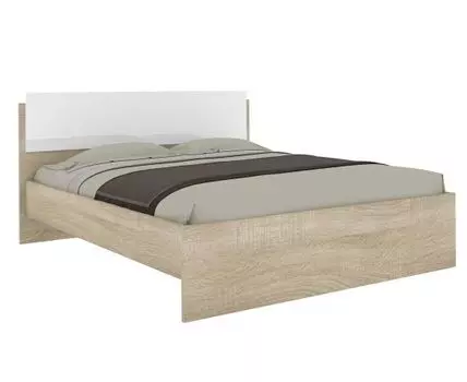 Двуспальная кровать Марика (97, 203.2, 160х200 см, Жесткие, Белый, 153.4)