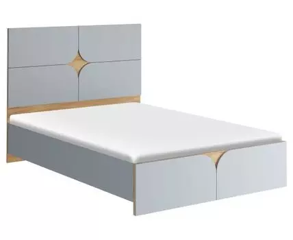 Двуспальная кровать Монро (119,2, 204,8, 140х200 см, Жесткие, Серый, 144 / 164,3)