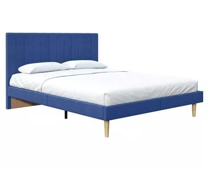 Двуспальная кровать Ника (109, 212, 160х200 см, Двуспальные, Синий, 132 / 172)