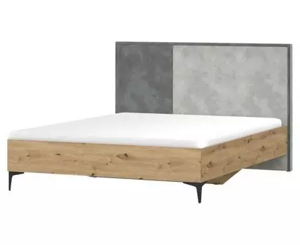 Двуспальная кровать Нордик (112, 205, 160х200 см, Жесткие, Серый, 150/170)