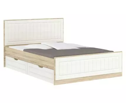 Двуспальная кровать Оливия Лайт (99.4, 205.8, С ящиками, 140х200 см, Жесткие, Светлое дерево, 129)