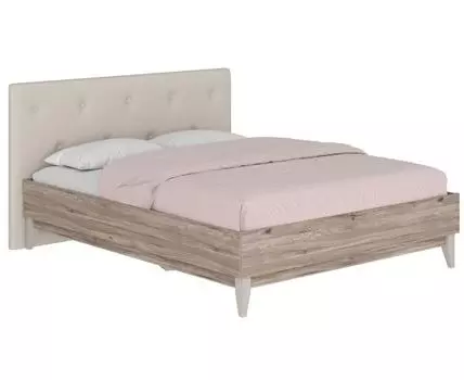 Двуспальная кровать Скандика (42,1 / 100, 203,2 / 209,8, С изголовьем, 160х200 см, Жесткие, Бежевый, 93,4 / 163,4)