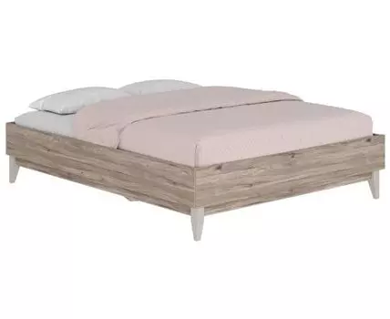 Двуспальная кровать Скандика (42,1 / 100, 203,2 / 209,8, Без изголовья, 160х200 см, Жесткие, Светлое дерево, 93,4 / 163,4)