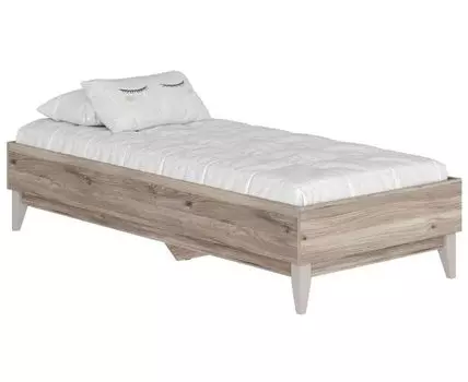 Двуспальная кровать Скандика (42,1 / 100, 203,2 / 209,8, Без изголовья, 90х200 см, Жесткие, Светлое дерево, 93,4 / 163,4)