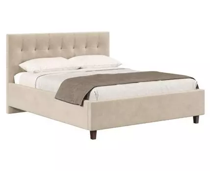Двуспальная кровать Тарра ПМ (102, 212, 160х200 см, Мягкие, Бежевый, 131 / 191)