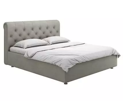 Двуспальная кровать Венеция Люкс ПМ (113, 229, 160х200 см, Мягкие, Серый, 157/197)