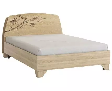 Двуспальная кровать Виктория (102, 219, 140х200 см, Жесткие, Светлое дерево, 147)