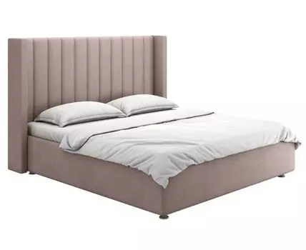 Двуспальная кровать Вильма Люкс ПМ (142, 216, 180х200 см, Мягкие, Бежевый, 167/207)