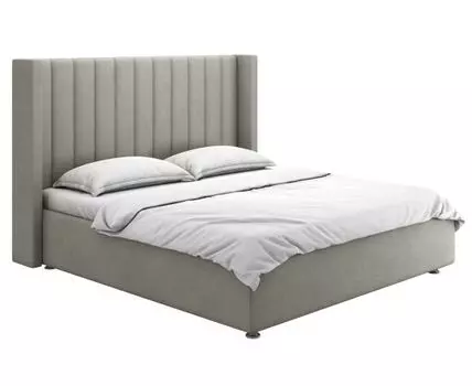 Двуспальная кровать Вильма Люкс ПМ (142, 216, 180х200 см, Мягкие, Серый, 167/207)