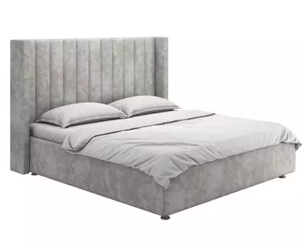 Двуспальная кровать Вильма Люкс ПМ (142, 216, 160х200 см, Мягкие, Серый, 167/207)