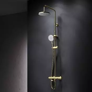 F0785A599 Душевая система с термостатом, золото