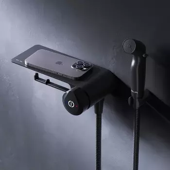 F0H85A822 Смеситель TouchReel, монтируемый в стену с гигиеническим душем и полкой