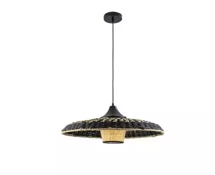 Fiji Подвесной светильник из бумаги и текстиля черный/натуральный
