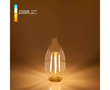 Филаментная светодиодная лампа "Свеча" C35 7W 3300K E14 (C35 прозрачный) BLE1411
