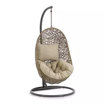 Florina Подвесное кресло с темно-серой ножкой коричневое