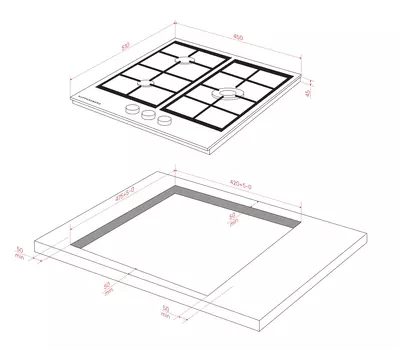 Газовая варочная панель FG 46 B