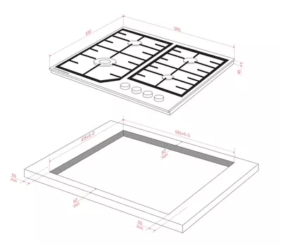 Газовая варочная панель FG 66 W